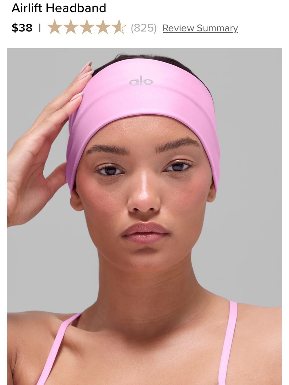 ALO Yoga Light Pink Performance Headband